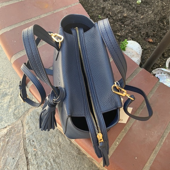 Tory Burch Thea Mini Slouchy Satchel - Royal Navy - Picture 3 of 7